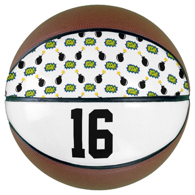 Comic Funny Smart Sports Superheld Bombenzeitalter Basketball (Vorderseite)