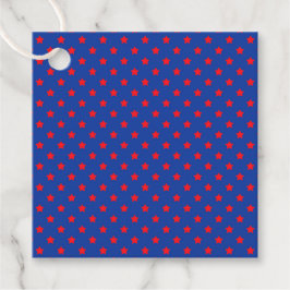 Comic Funny Superheran Stars Red Blue Gift Tag Geschenkanhänger