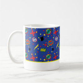 Comic Funny SUPERHERO FILME up Boom Zap Pow Blau Kaffeetasse