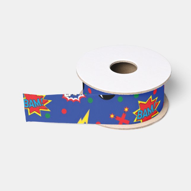 Comic Funny Superhero Zap Pow Bang Boom Spaß Ripsband (Spule)