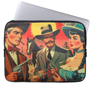 Comic für Vintage Western Laptopschutzhülle