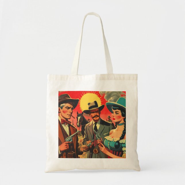 Comic für Vintage Western Tragetasche (Vorne)