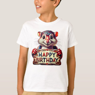 Comic-Geburtstagsmaus-Illustration T-Shirt