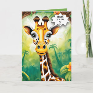 Comic-Giraffe zum 2. Geburtstag Karte