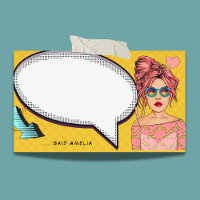 Comic Girl Pop Art Speech Bubble Fun Personalisier