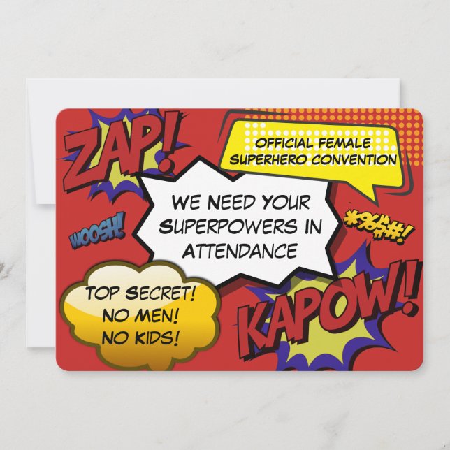Comic "Girls Night Out" Superhero Parody einladen Einladung (Vorderseite)