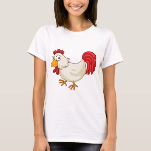 Comic Hahn Weiße Henne T-Shirt