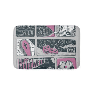 Comic Halloween: Spaß-Illustration Badematte