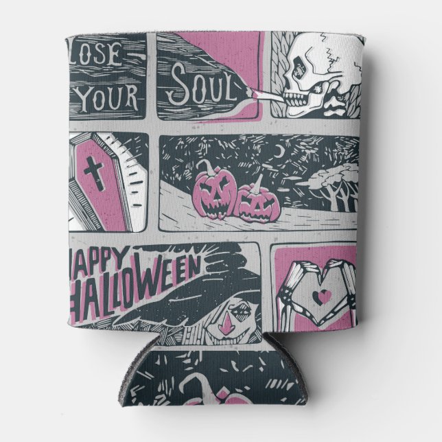 Comic Halloween: Spaß-Illustration Dosenkühler (Vorderseite)