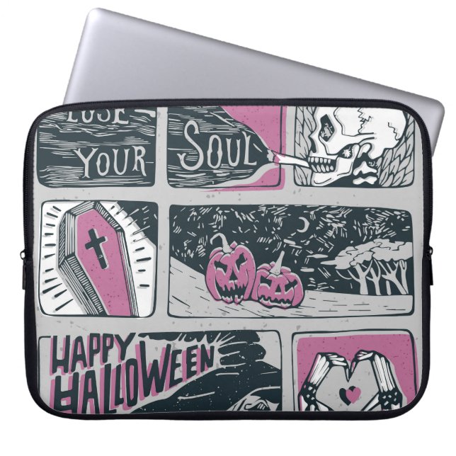 Comic Halloween: Spaß-Illustration Laptopschutzhülle (Vorderseite)