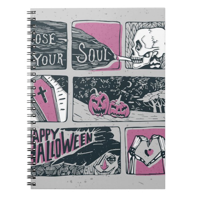 Comic Halloween: Spaß-Illustration Notizblock (Vorderseite)