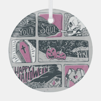 Comic Halloween: Spaß-Illustration Ornament Aus Glas