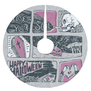Comic Halloween: Spaß-Illustration Polyester Weihnachtsbaumdecke