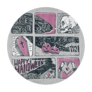 Comic Halloween: Spaß-Illustration Schneidebrett