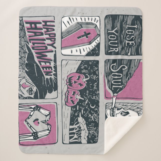 Comic Halloween: Spaß-Illustration Sherpadecke (Vorderseite)