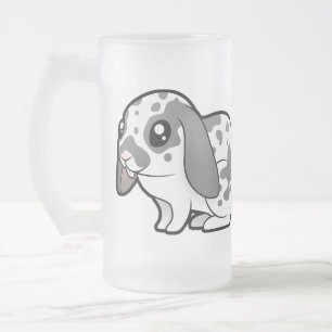 Comic-Hase (schlaffes Ohr, glattes Fell) Mattglas Bierglas