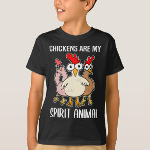 Comic-Huhn-Halter Hühner Spirit-Tier T-Shirt