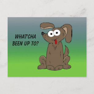 Comic-Hund mit großen Augen Postkarte