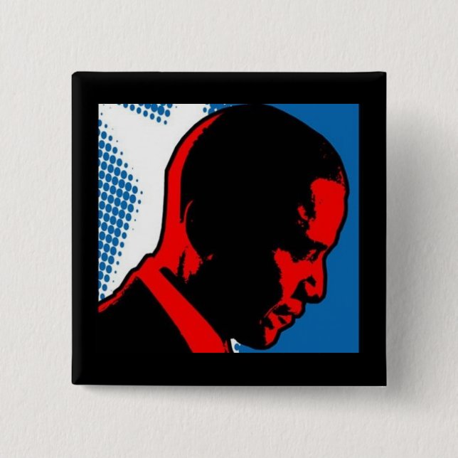 Comic-Industrie für Obama-Knopf - Seitenprofil Button (Vorderseite)