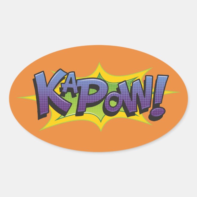 Comic KaPow! Ovaler Aufkleber (Vorderseite)