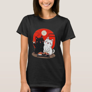 Comic-Katze isst Sushi Liebhaber Frauen Männer Kin T-Shirt