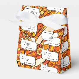 Comic-Katzen-Doodle-Linienzeichnung Geschenkboxen Geschenkschachtel