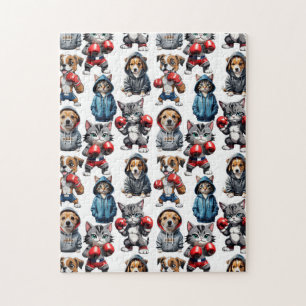 Comic-Katzen-und-Hunde-Design