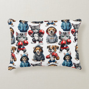 Comic-Katzen-und-Hunde-Design Dekokissen