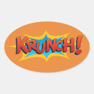 Comic Krunch! Ovaler Aufkleber