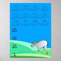 Comic Landschaft Ox Chinesischer Neujahrskalender