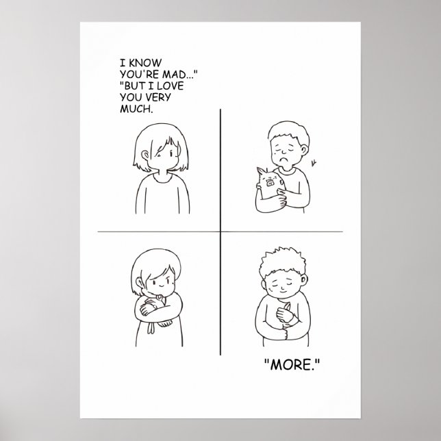Comic Liebe und Zuneigung Strip Poster (Vorne)