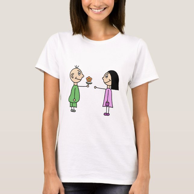 Comic Liebespaar T-Shirt (Vorderseite)