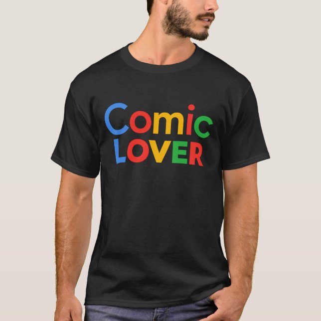 Comic-Liebhaber Bold Design T-Shirt (Vorderseite)