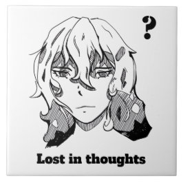 Comic lineart Lost in Thoughts Fliese
