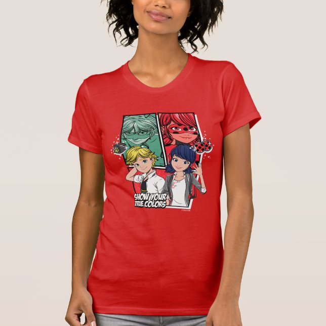 Comic Marinette & Adrien T-Shirt (Vorderseite)