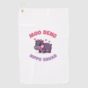 Comic MOO DENG HIPPO SQUAD Hippo Revolution Zook Golfhandtuch