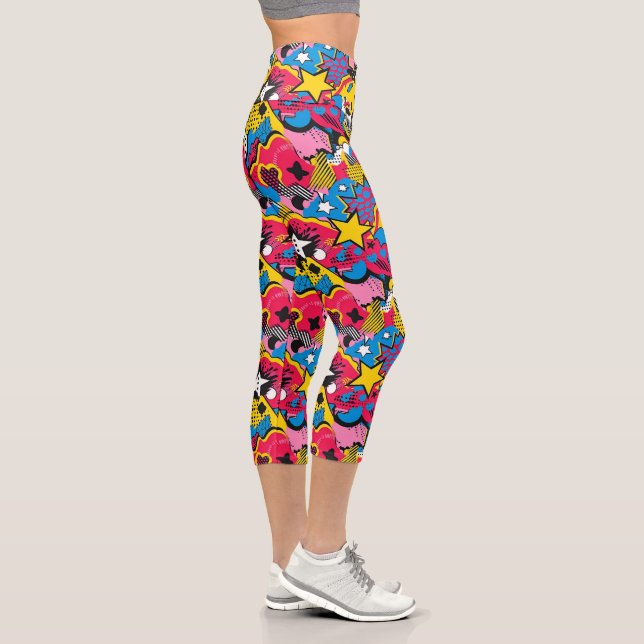 Comic-Muster Capri Leggings (Rechts)