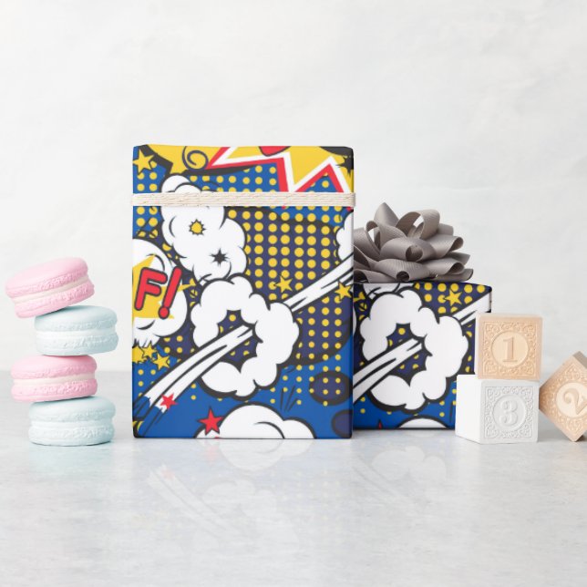 Comic-Muster  Geschenkpapier (Babyparty)
