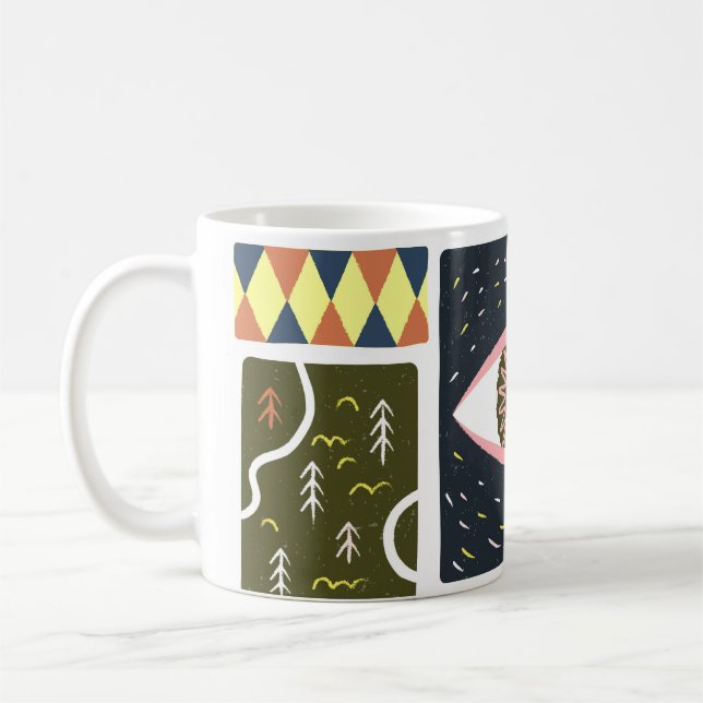 Comic Naturraum: Herbstillustration Kaffeetasse (Links)