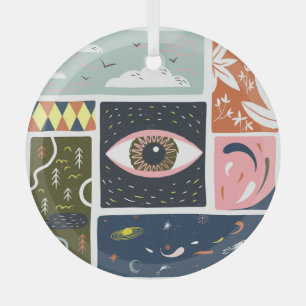 Comic Naturraum: Herbstillustration Ornament Aus Glas