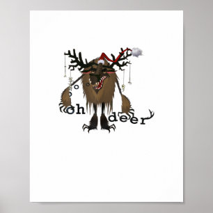 Comic-Oh-Hirsch-Lustiges-Rentier-Feiertagsgeschenk Poster