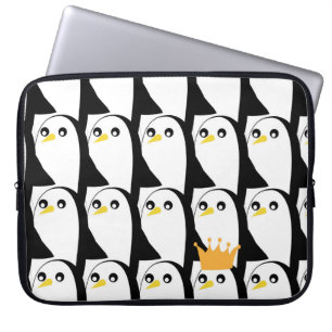 Comic Pinguin: Schwarz-weiß Vintag Laptopschutzhülle