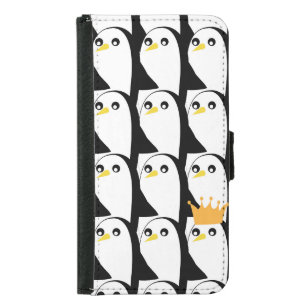 Comic Pinguin: Schwarz-weiß Vintag Geldbeutel Hülle Für Das Samsung Galaxy S5