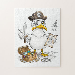 Comic Piratenvogel Schatzsuche