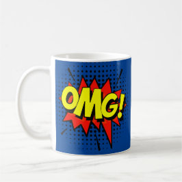 Comic Pop Art Blue Red Yellow OMG Neuartiger Spaß Kaffeetasse