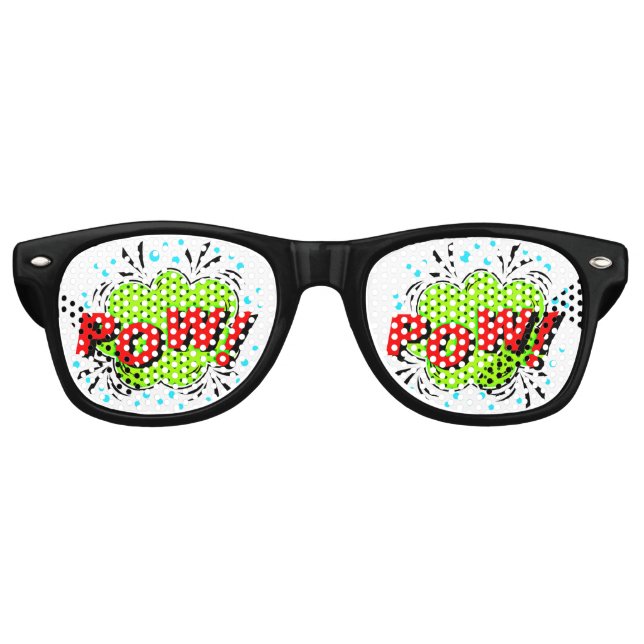 Comic Pop Art Green Red POW Neuheit Spaß Jon Partybrille (Vorderseite)