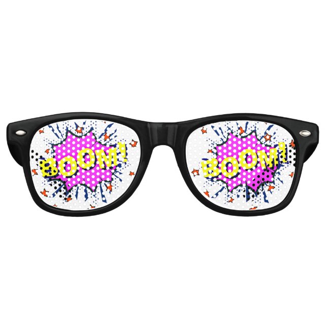Comic Pop Art Lila Gelb BOME Neuartigkeit Spaß Wit Partybrille (Vorderseite)
