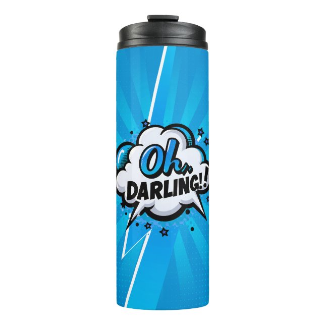 Comic Pop Art Oh DARLING! Thermosbecher (Vorderseite)