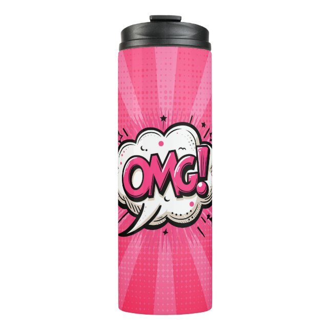 Comic Pop Art OMG! Thermosbecher (Vorderseite)