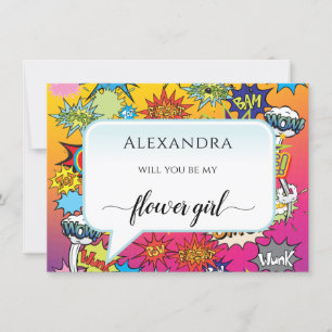 Comic Pop Art Phantastische Blume Girl Card
